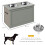 PawHut Comedero para Perro Gris 60 x 30 x 41 cm 3