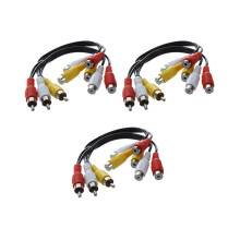 Câble adaptateur audio-vidéo AV répartiteur 3x neuf avec 3 prises RCA mâles vers 6 prises RCA femelles