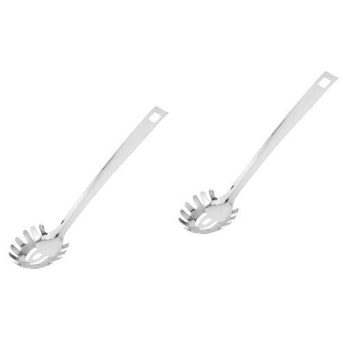 2Pcs Stainless Steel Noodle Colander Spoon Silver Pasta Server Kitchen 2