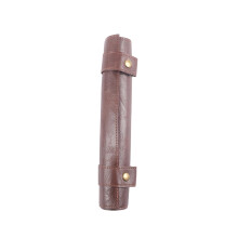 Quiet Gaming Dices Bag Rolles Up PU Leather Zippers-Brown