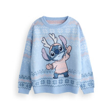 (9-10 Years) Disney Lilo & Stitch Christmas Jumper (Girls Blue)
