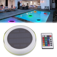 Walfront Lampada galleggiante a LED ad energia solare per laghetto, piscina e fontana, con telecomando, lampada decorativa RGB colorata.