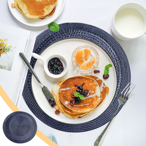 Woven Placemats Solid Navy Insulation Table Mats 4 Pack 1
