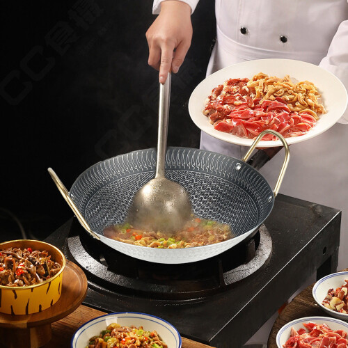 Double Handle Wok Stainless Steel 1 Piece 1