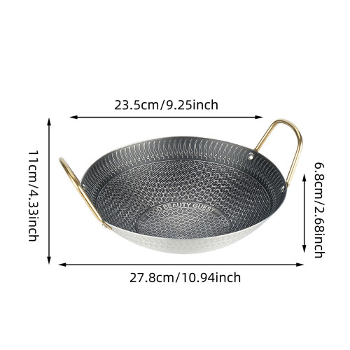 Double Handle Wok Stainless Steel 1 Piece 2