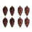 8 Pcs Glitter Pinecone Christmas Ornaments 9 cm Coffee 1