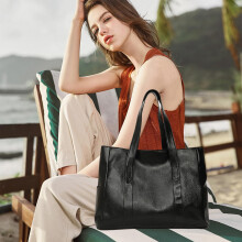 Sac bandoulière en cuir PU pour femme, style cabas décontracté, 1 pièce