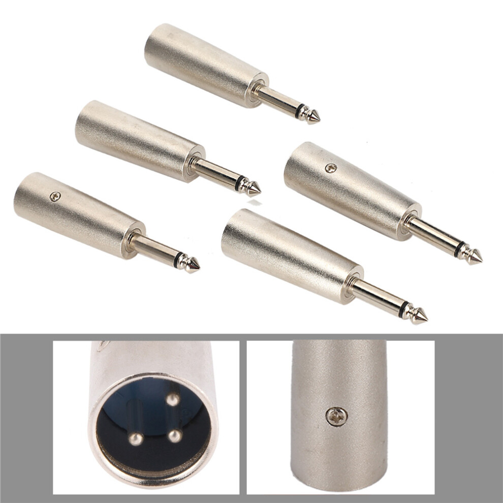 5Pcs Xlr Male To 6.35Mm Mono Connector Set 7790334716007