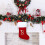 Chaussette de Noël en velours rouge avec revers blanc et initiale S 2