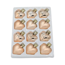 12Pcs Beige Heart Ornaments – Multi-Finish Baubles for Christmas Tree, Valentine’s Day, Wedding & Anniversary Decor