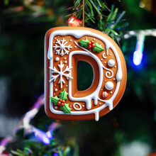26PCS 3.9 Inch Christmas Letter Ornaments Acrylic Gingerbread Style with Back for Tree Decor Holiday Spelling Decorations
