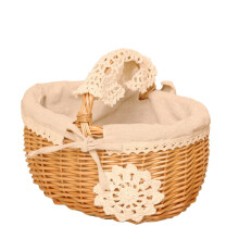 Wicker Picnic Basket Woven Rattan Storage Basket 1 Piece