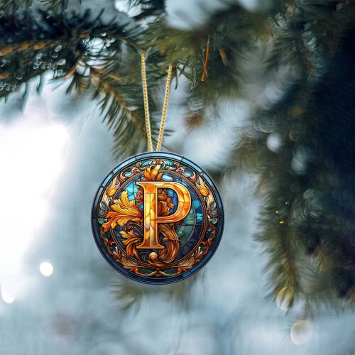 Personlig julekugle med initialmonogram 1