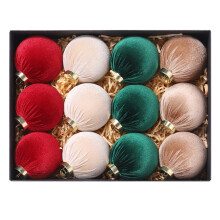 Christmas Ornaments Set Red Green Gold 12PCS