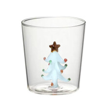 Christmas Tree Wine Glass Stemmed Goblet Set of 2