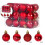 24pcs Red Shatterproof Mini Christmas Baubles 3cm 1