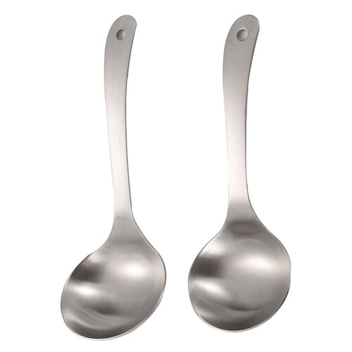 Cuchara sopera de acero inoxidable con mango largo