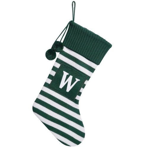 Personalisierte Weihnachtsstrümpfe mit Initialen, 50 cm, gestreift (Set)