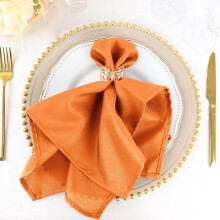 Efavormart Balení 5 prémiových polyesterových ubrousků ORANGE 20" x 20" Pratelné, skvělé pro svatební hostiny, restaurace, večírky