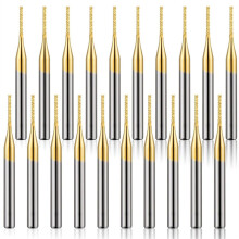 Lot de 20 fraises à graver en carbure de titane de 1/8 pouce (1 mm)