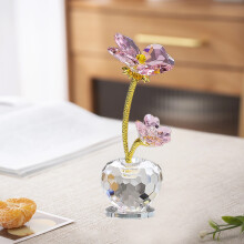 Ornement en cristal en forme de trèfle à quatre feuilles (1 pièce)