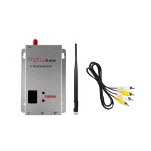 1,2 GHz 1,5 W FPV VRX Empfänger + Antenne 12-Kanal 1500 mW Audio-Video-Empfänger für FPV-Drohnen mit
