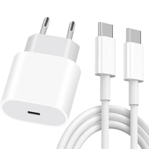 Φορτιστής USB-C 25W Λευκός με Καλώδιο USB-C 1 m 20W για iPhone 17 16 15 Γρήγορη Φόρτιση