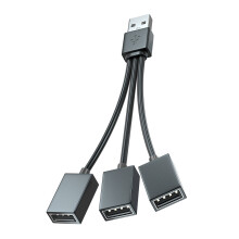 10 cm Metall-USB2.0-Hubs, 3-Port-Erweiterungsadapter für
