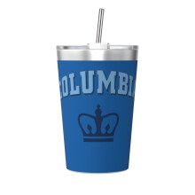 Copo térmico de aço inoxidável de 350ml com tampa e canudos.