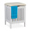 Tabouret panier à linge blanc avec assise coussinée 1