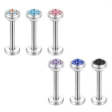 Pacáiste de 6 Staidí Liopaí Labret Cruach Mháinliachta 16G, 4mm