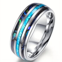 Minimalistische ring van roestvrij staal, unisex, zilver of zwart, maat