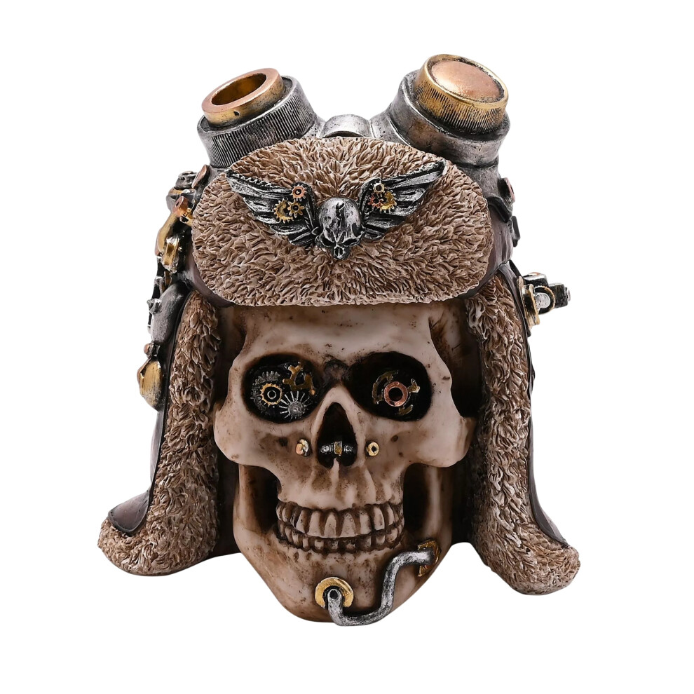 Steampunk Skull Ornament Gothic Resin Figurine Juliana Mystic Collection Display - Image 3