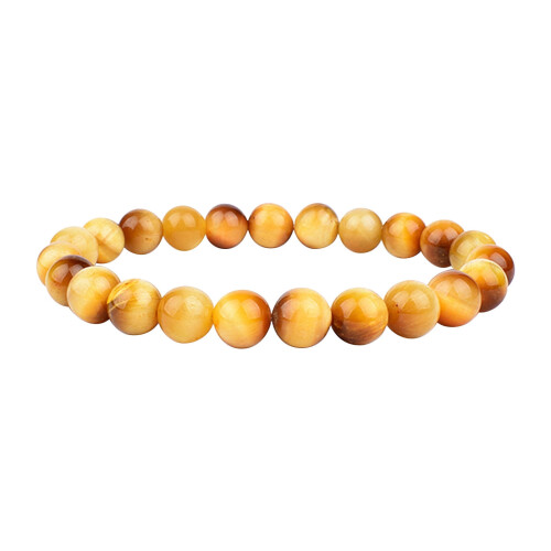 Blue & Gold Stone Beaded Stretch Bracelet