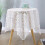 Wit polyester vierkant tafelkleed 35,4 x 35,4 inch 1