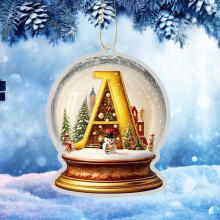 Yellow Crystal Acrylic Christmas Letter Ornament