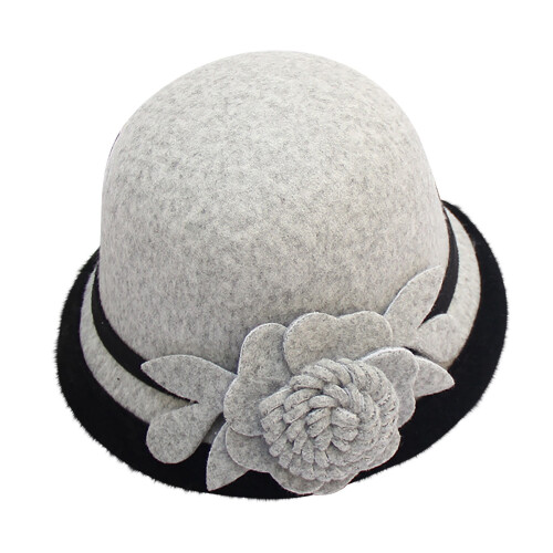 1920-luvun harmaa tweed-closé-hattu naisille