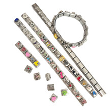 Stainless Steel Charm Bracelet Unisex Italian Style