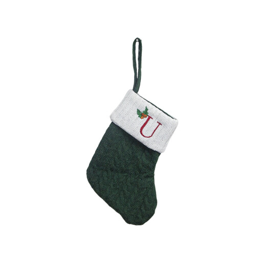 Personalisierter gestrickter Weihnachtsstrumpf mit Anfangsbuchstaben
