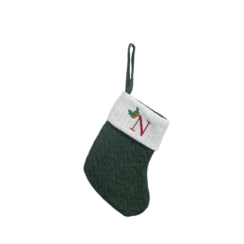 Personalisierter gestrickter Weihnachtsstrumpf mit Anfangsbuchstaben