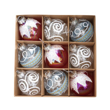 Ensemble de 9 boules de Noël couleur champagne doré