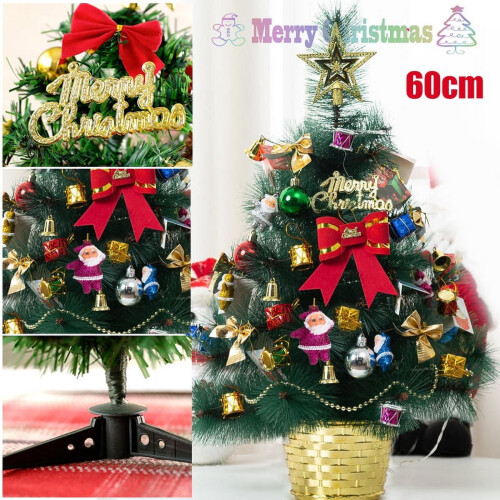 Mini kunstig juletre 60 cm skrivebordsdekorasjon