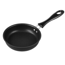Nonstick Cast Iron Frying Pan with Lid 12 cm Black