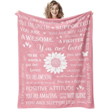 Pink Sunflower Cancer Care Blanket 40x50 inches