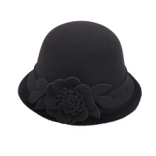 Blomsterfiskerhatt til dame, imitert ull, én størrelse