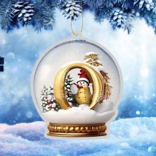 Yellow Crystal Acrylic Christmas Letter Ornament