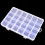 Caixa organizadora de plástico transparente com 24 compartimentos, 19,3 x 13,5 x 2,2 cm (7,6 x 5,3 x 0,86 polegadas). 4