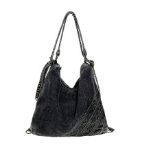 Denim Hobo-veske til dame – justerbar stropp, blå