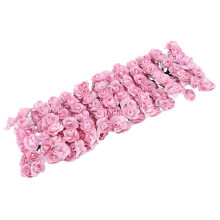 Hellrosa Mini-Papierrosen, 144 Stück