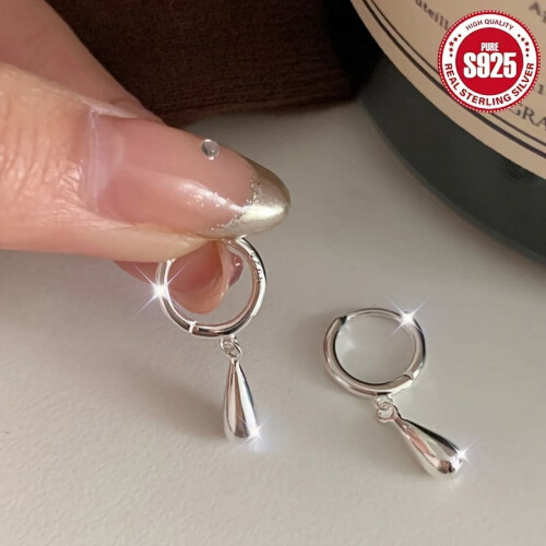 925 Sterling Silver Water Drop Earrings 1 Pair